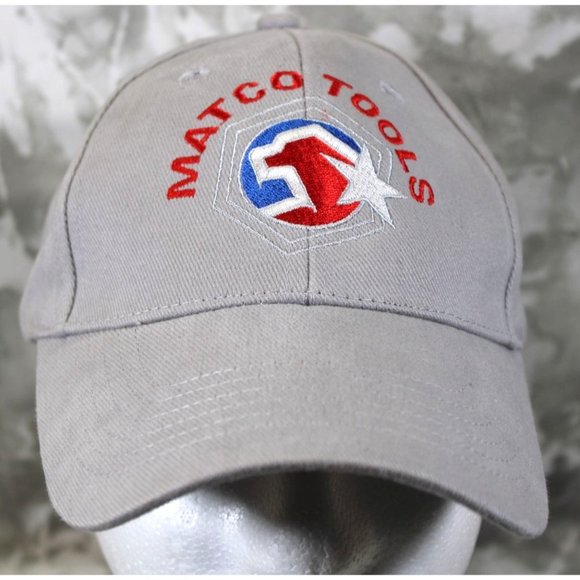 Matco Tools Logo Grey Strap Back Hat Ball Cap Mechanics Hat - Picture 1 of 7
